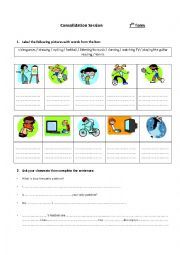 English Worksheet: What are your hobbies? (7th form worksheet)
