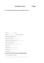 English Worksheet: Tell me more about your family (7th form worksheet)