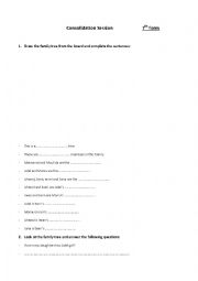 English Worksheet: Tell me more about your family (7th form worksheet)