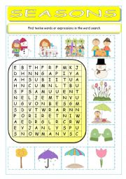 Seasons Wordsearch