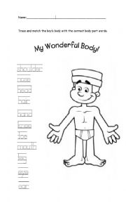English Worksheet: Boy Body