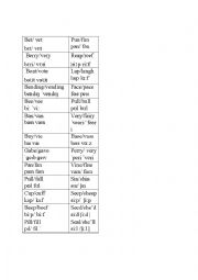 minimal pairs worksheet for practice