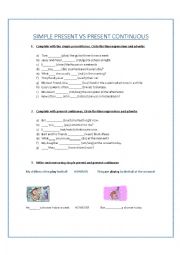 Verbal tenses: simple present and present continuous