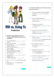 English Worksheet: Will vs. Going to Worksheet