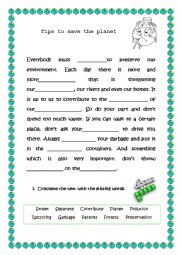 English Worksheet: Environment 