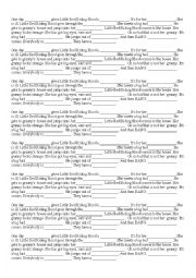 English Worksheet: Little red riding hood mad libs