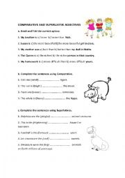 English Worksheet: Comparative and Superlative