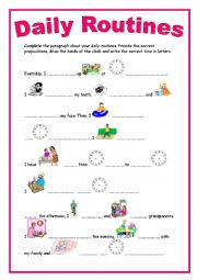 English Worksheet: 7th form module 1 section 4 how do you spend your day? group session