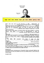 English Worksheet: Steve Jobs (Gapped Biography)