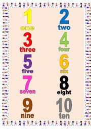 English Worksheet: Numbers 1-10