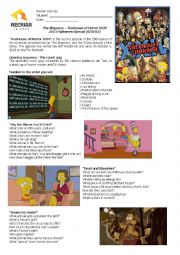 English Worksheet: The Simpsons  Treehouse of Horror XXIV 2013 Halloween Special (S25E02)