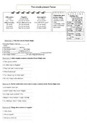 English Worksheet: simple present(lesson+exercises)