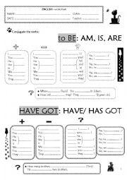 English Worksheet: to BE and HAVE  GOT
