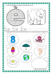 English Worksheet: Vowels E