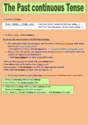 The Past continuous Tense: Form + Uses + Practice + Answer key