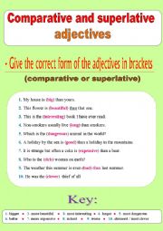English Worksheet: Comparative and Superlative adjectives 