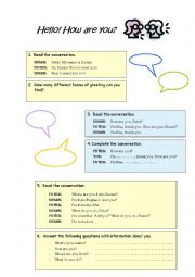 English Worksheet: greetings