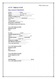 English Worksheet: Highway to Hell - AC/DC