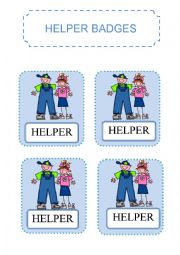 English Worksheet: helper badges