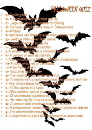 English Worksheet: HALLOWEEN QUIZ