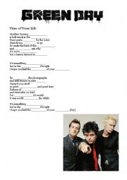 English Worksheet: Time of your life (Green Day) 