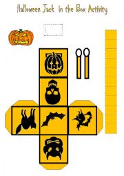 English Worksheet: Halloween Message Jack In The Box Craft