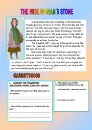 English Worksheet: THE WISE WOMAN