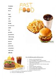 English Worksheet: Fast Food