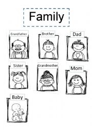 English Worksheet: My family