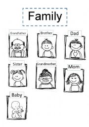 English Worksheet: My family