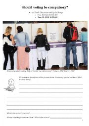 English Worksheet: Should voting be compulsory? 
