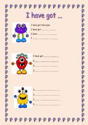 English Worksheet: I have got