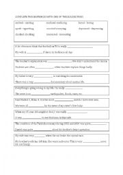 English Worksheet: Ed and Ing adjectives 