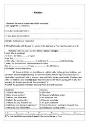 English Worksheet: 7th form review