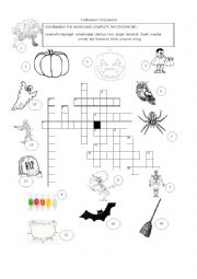 English Worksheet: Halloween crossword puzzle