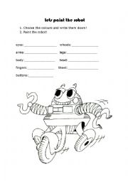 English Worksheet: Lets paint the Robot