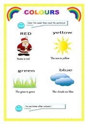 English Worksheet: colours