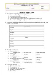 English Worksheet: Listening test