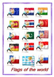 English Worksheet: FLAGS OF THE WORLD