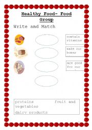 English Worksheet: Healthy Food - Food Group