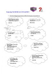 English Worksheet: 8 Pop Songs that Rhyme (but How and Why?) (Funsheet)
