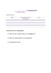 English Worksheet: Shopping - at the greengrocers 