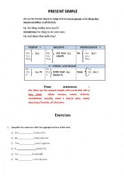 English Worksheet: Present simple a little introduction