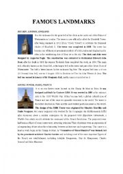 English Worksheet: Famous Landmarks