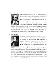 English Worksheet: Writers Biographies