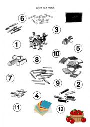 English Worksheet: Count and match