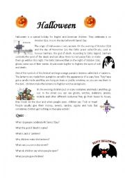 English Worksheet: Halloween