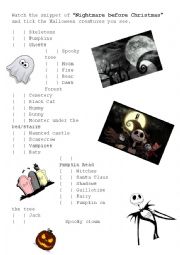 English Worksheet: This is Halloween - Nightmare before Christmas