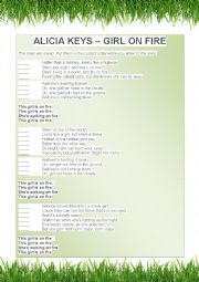 English Worksheet: Alicia Keys - Girl on Fire