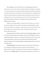 English Worksheet: Reading comprehension: I Have, Who Has